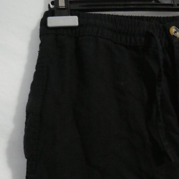 Black Shorts | Stretchy Waist and Drawstring Front | Button and Zip-Up Closure - Picture 3 of 14